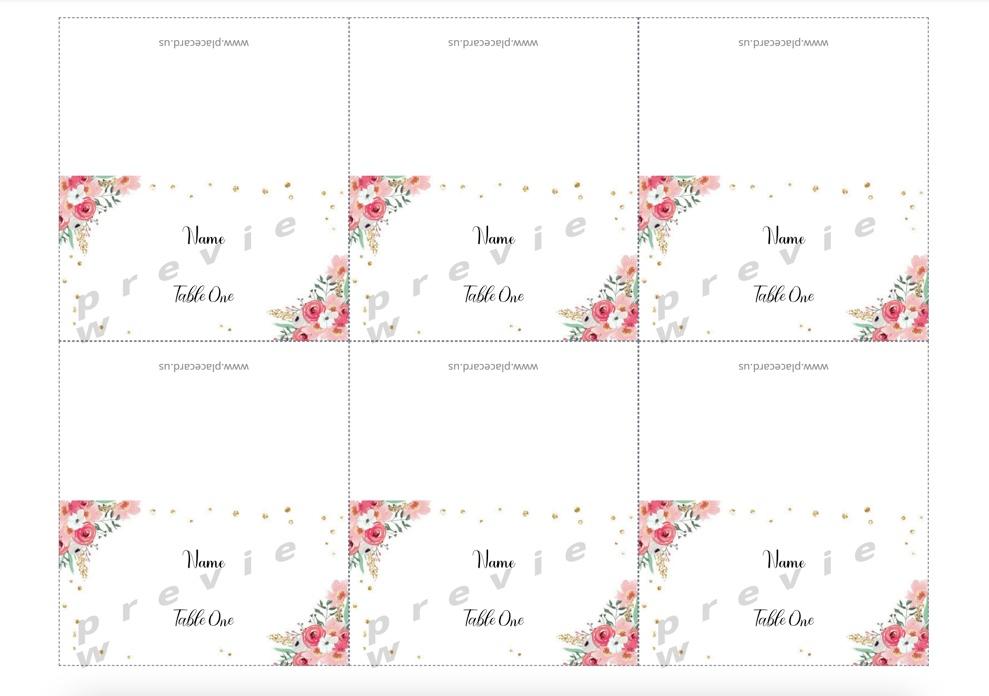 10+ free place card templates 6 per sheet