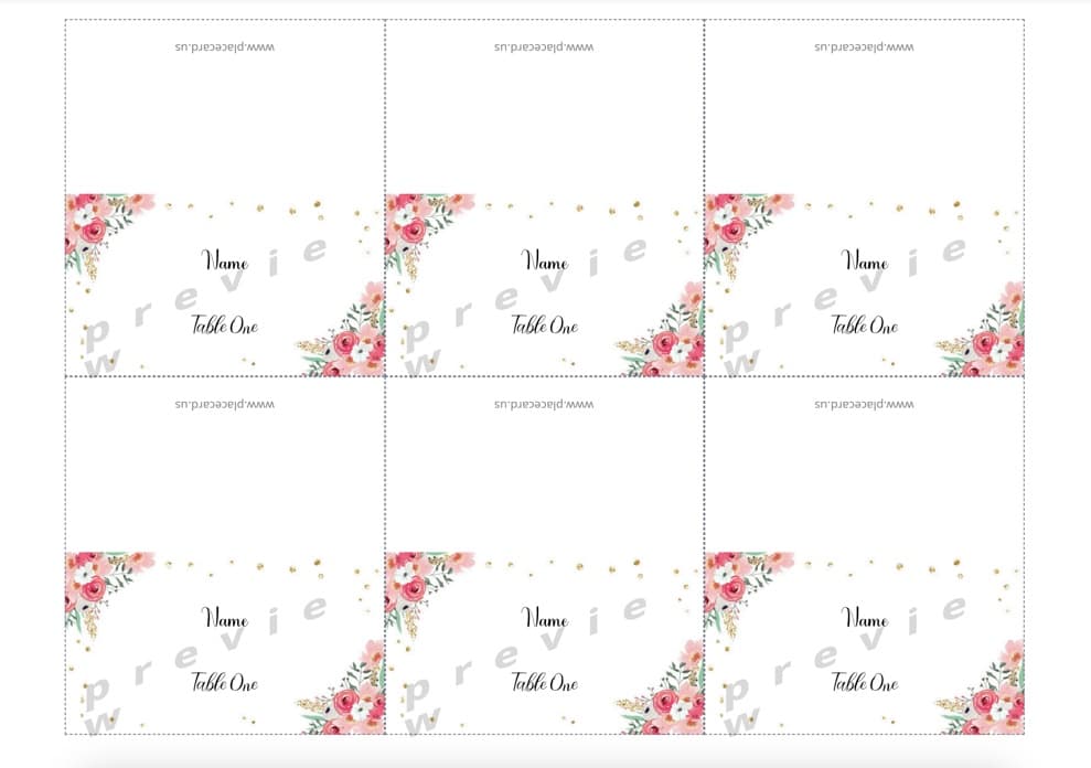 10+ free place card templates 6 per sheet