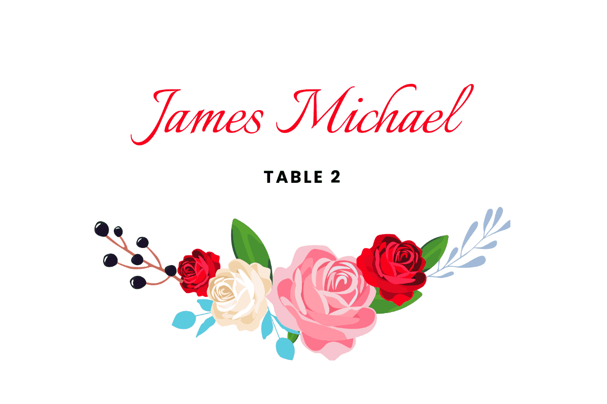printable place cards Free Place Card Template