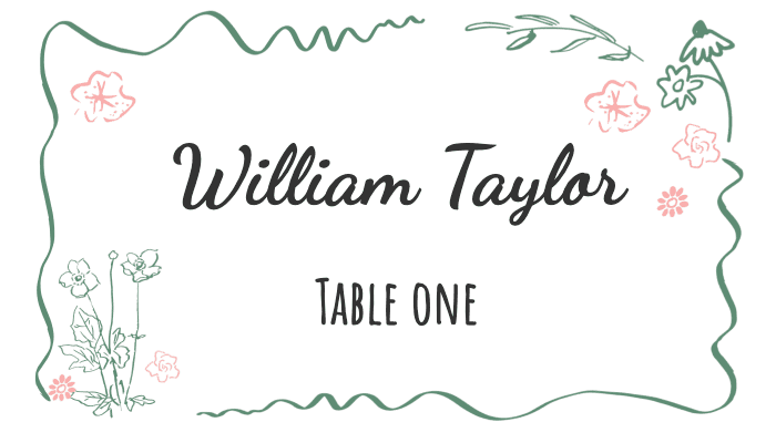 Wedding Place Card Template