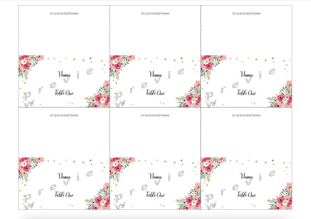 10+ free place card templates 6 per sheet