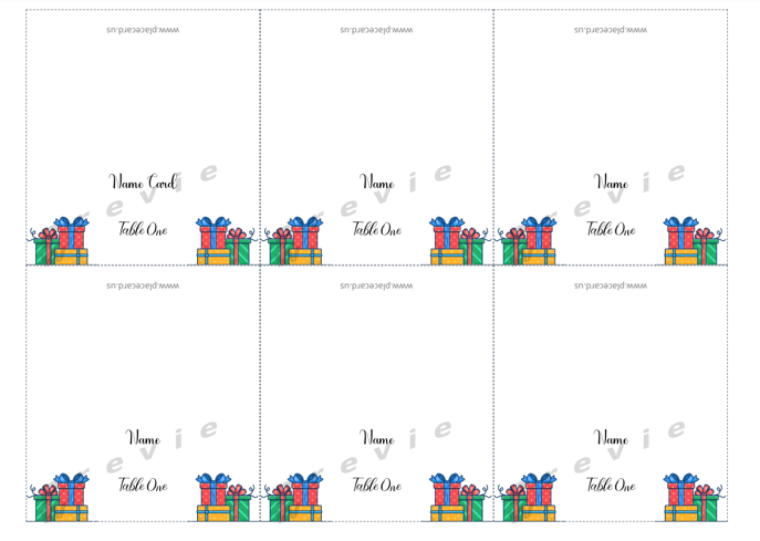 Free Place Card Template - PDF | 168KB | 2 Page(s)