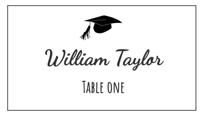 Graduation-themed place card with cap and diploma design , Class of 2024 West Scranton High School