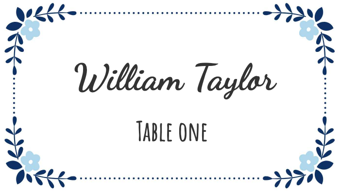 Rustic place card with kraft paper texture and handwritten-style font for William Taylor