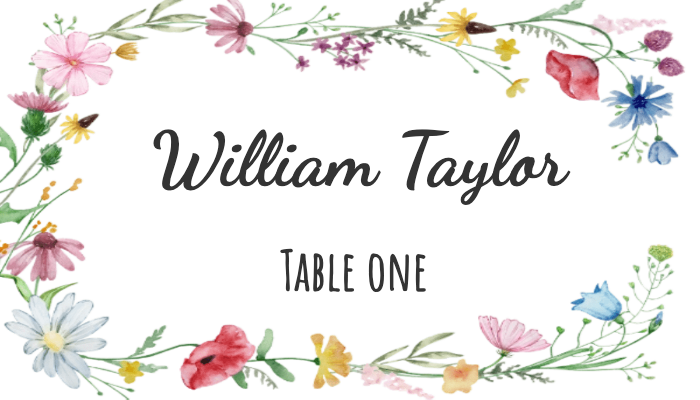 Unique zombie-themed place card with fun Halloween design for William Taylor