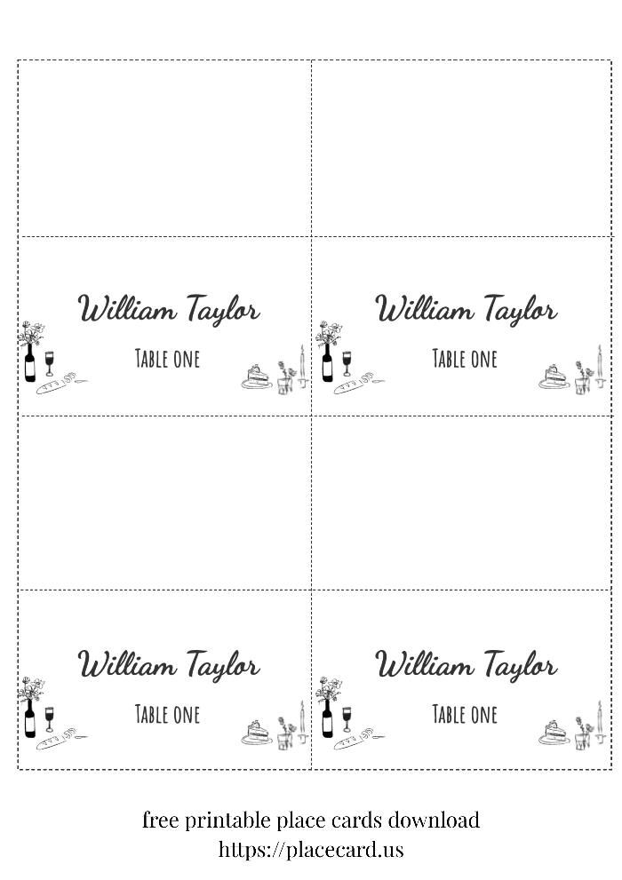 2025's #1 Free Printable Place Cards Template with Meal Options | Easy DIY Maker