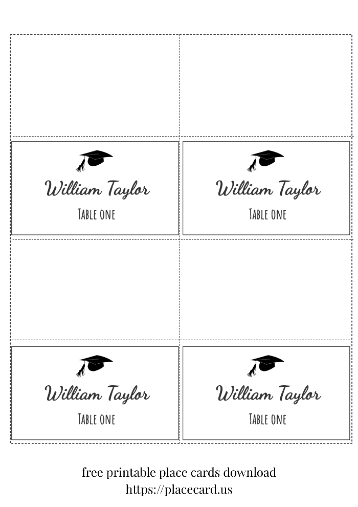 Graduation-themed place card with cap and diploma design , Class of 2024 West Scranton High School