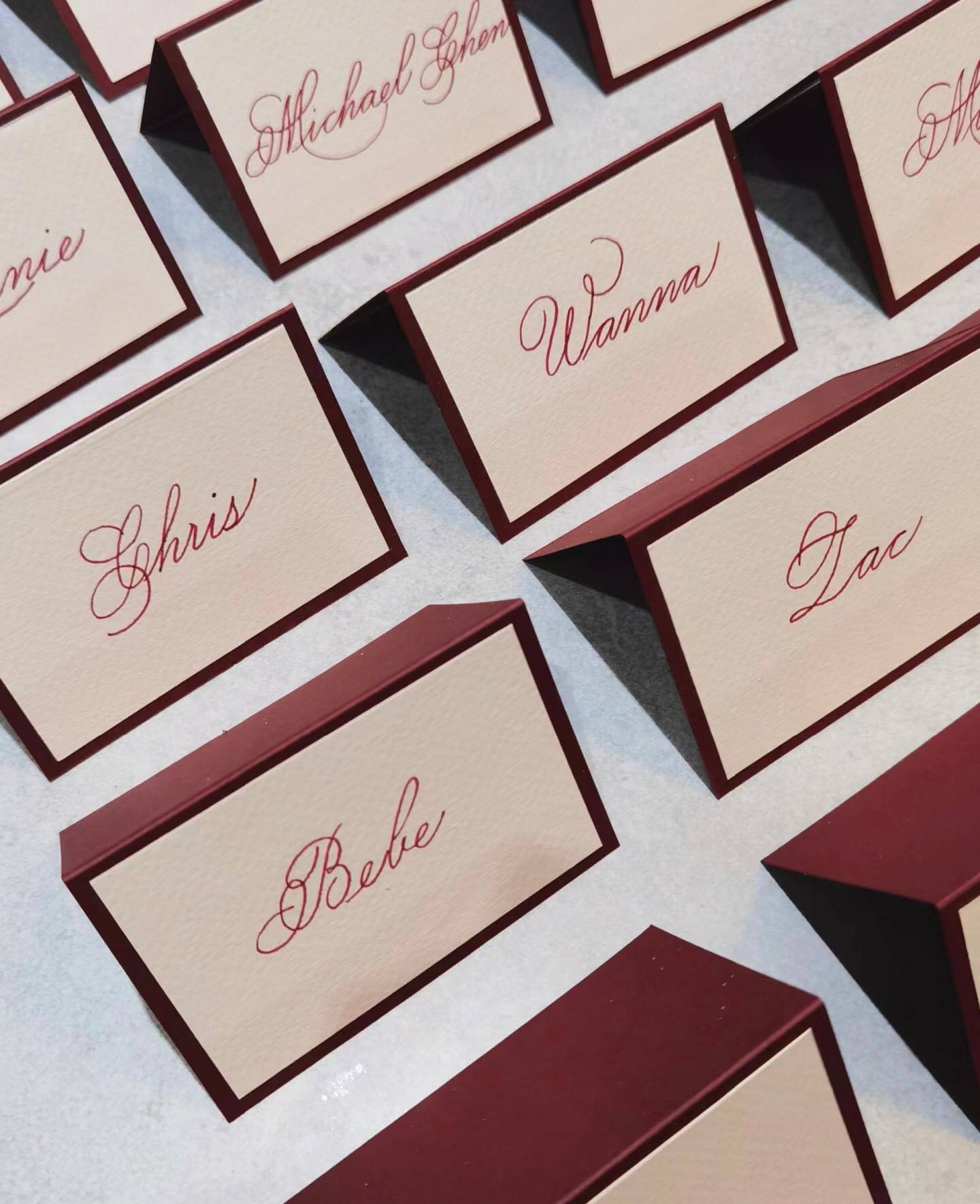 place cards burgundy wedding name cards burgundy escort cards marsala wedding place cards name cards escort cards handmade with ribbon