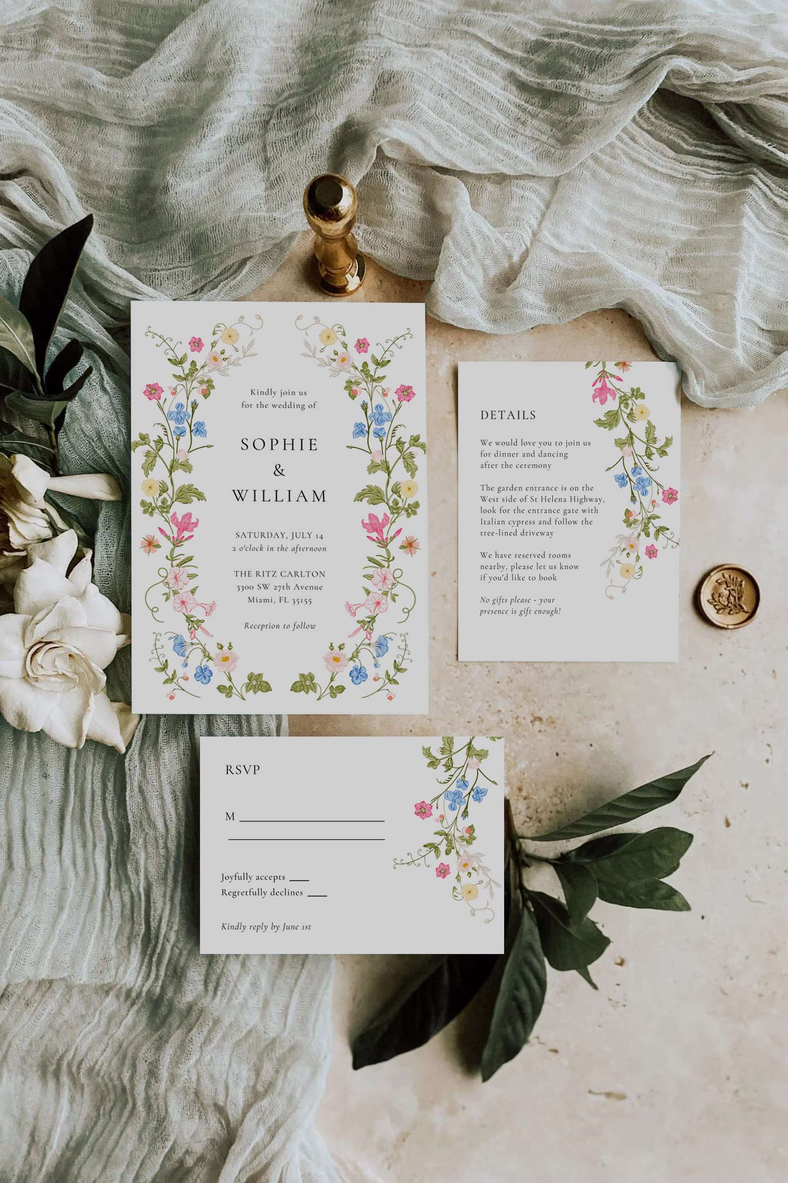Crystal Clear Place Card Template