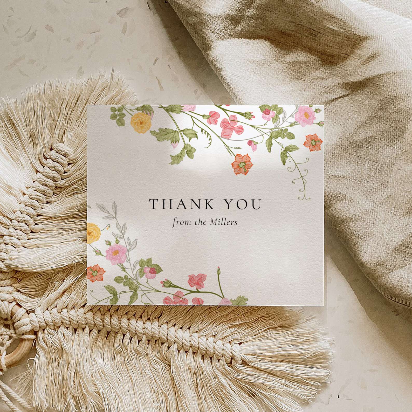 Modern Rustic Place Card Template