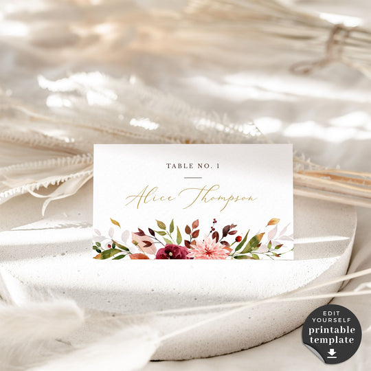 WEDDING PLACE CARDS TEMPLATE