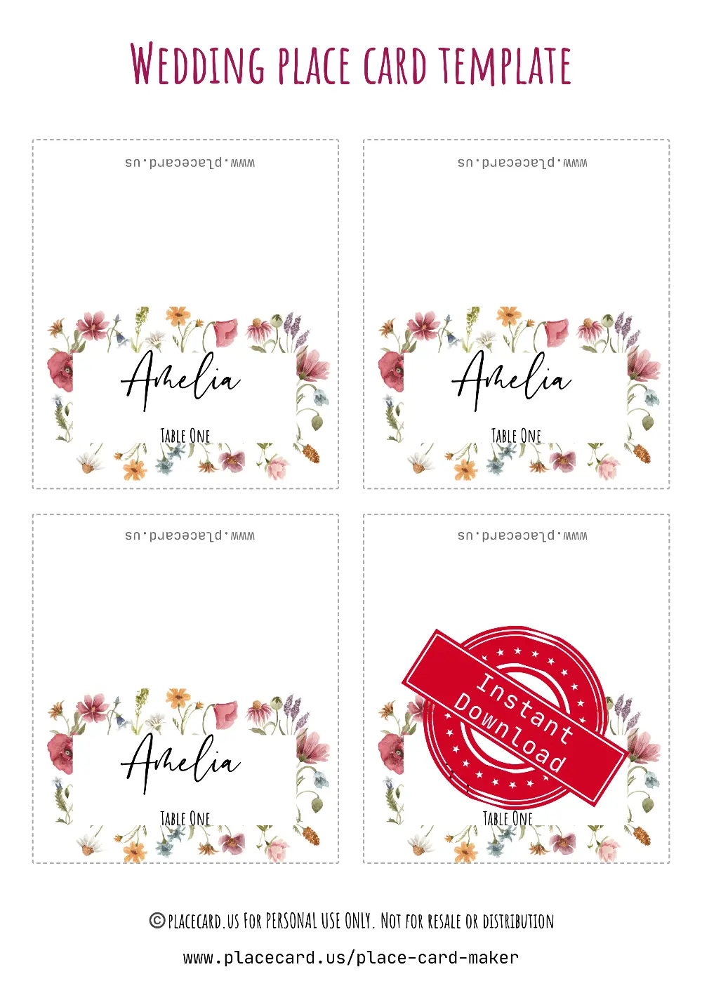 Avery 35701 place card template flat name card Word